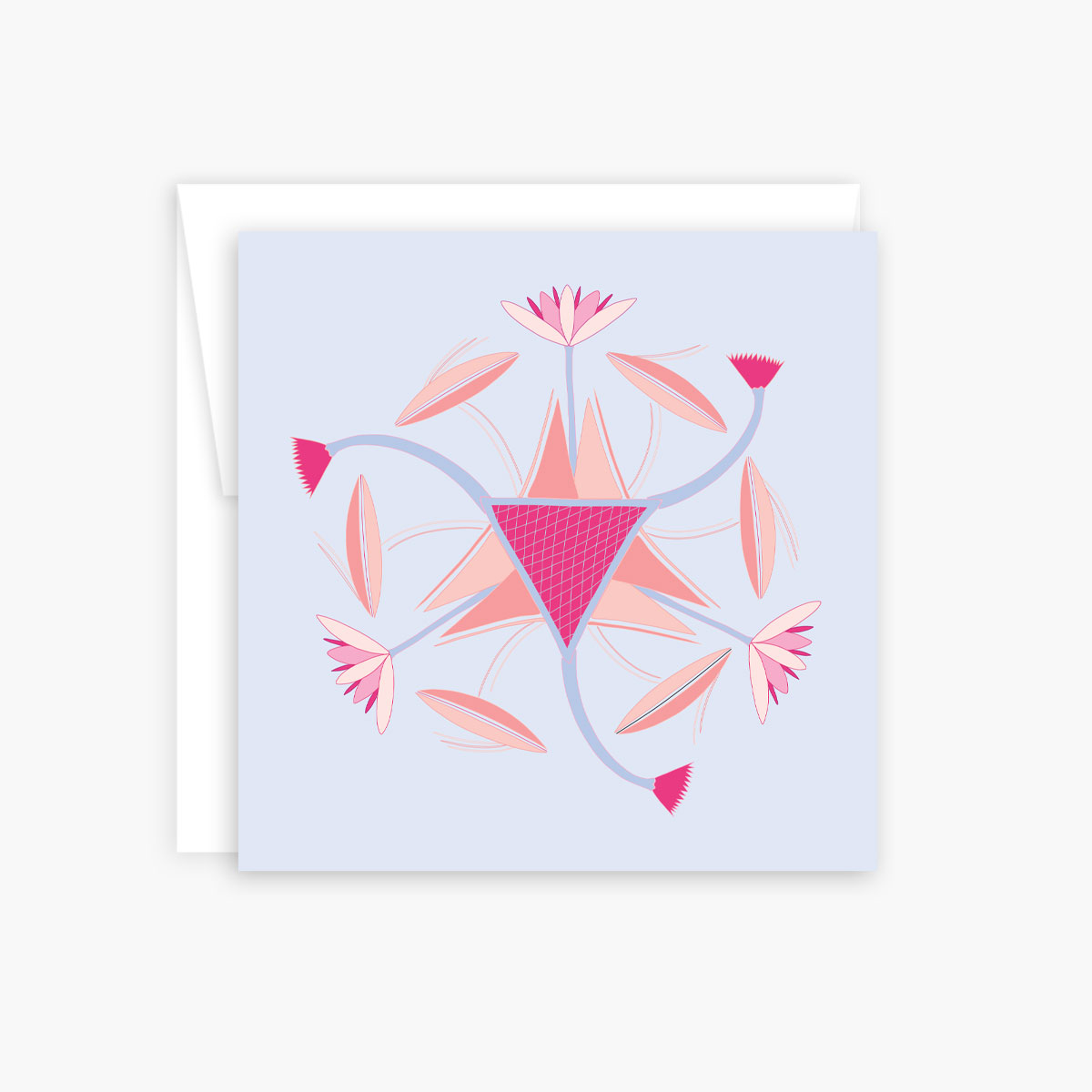 Feminine Abstract in Soft Floral – blank note card