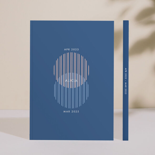 Modern 2-Year Monthly Planner / 24-Month Calendar (blue) – start any month
