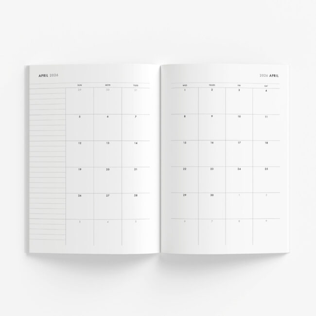 Minimalist 12-Month Planner (neutral) – start any month