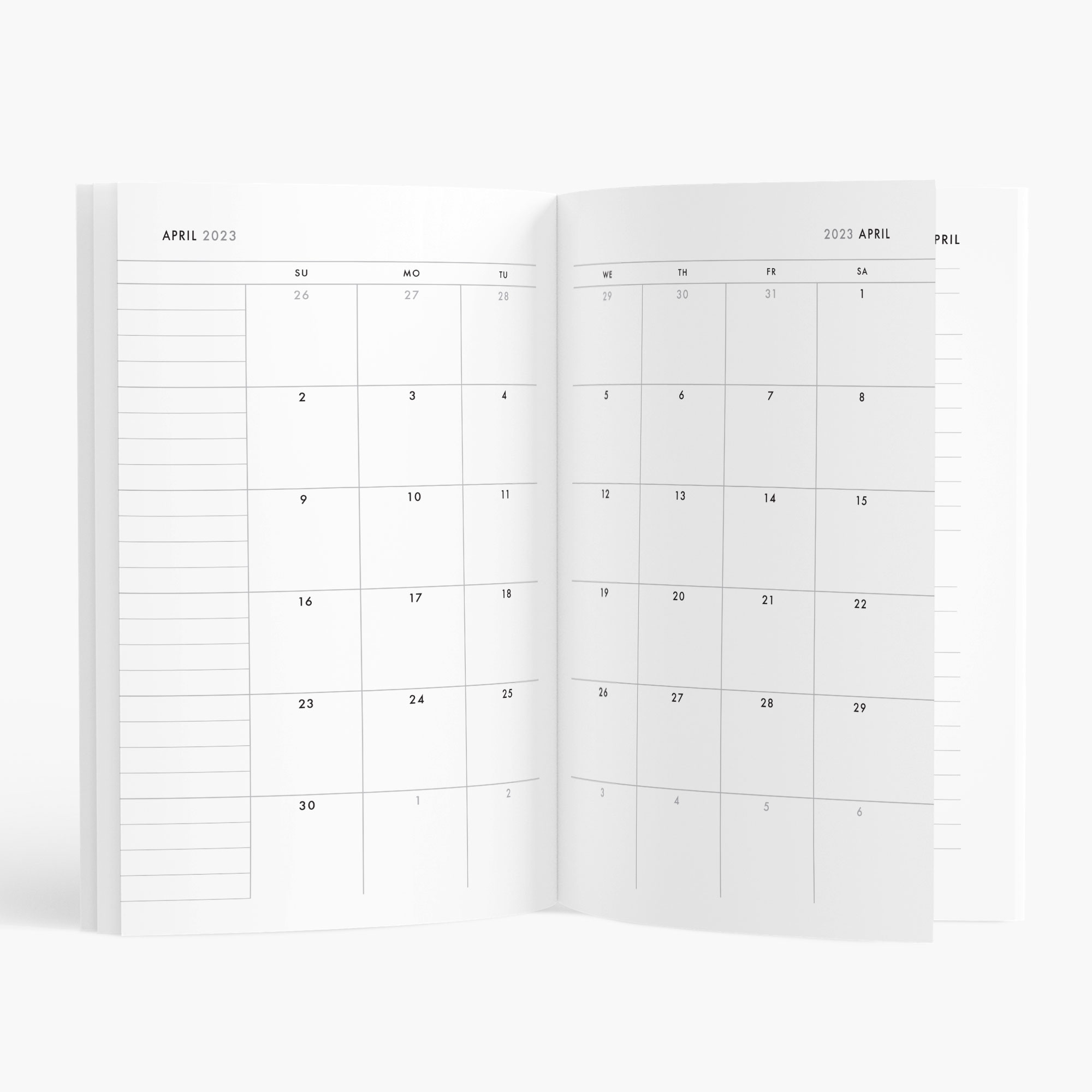One-Year Monthly Planner / 12-Month Calendar (slate) – start any month