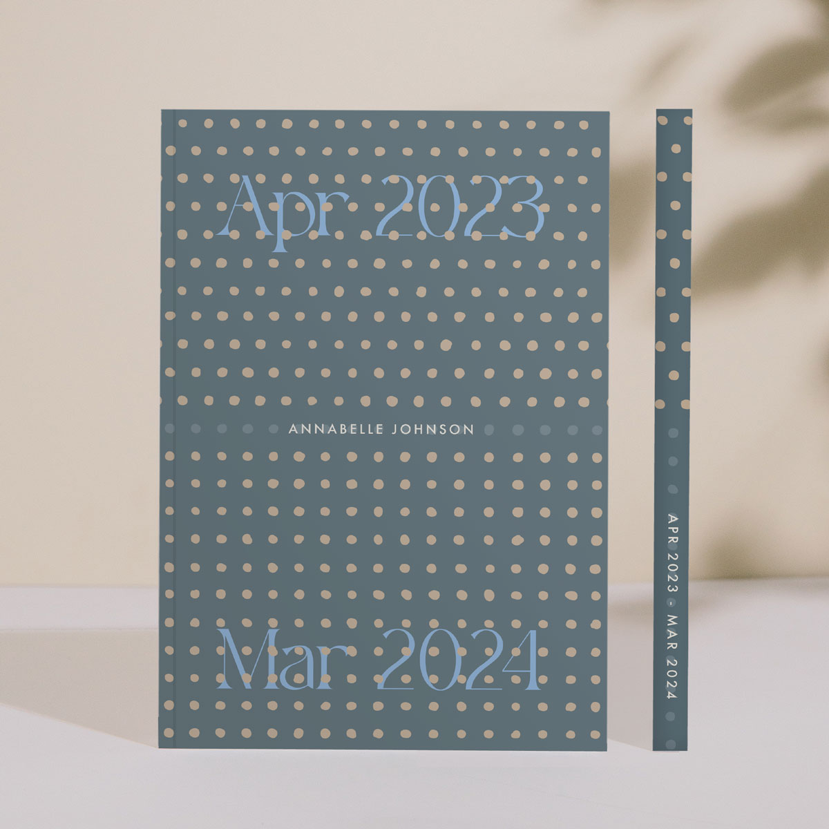 One-Year Monthly Bujo Planner / 12-Month Calendar (navy) – start any month