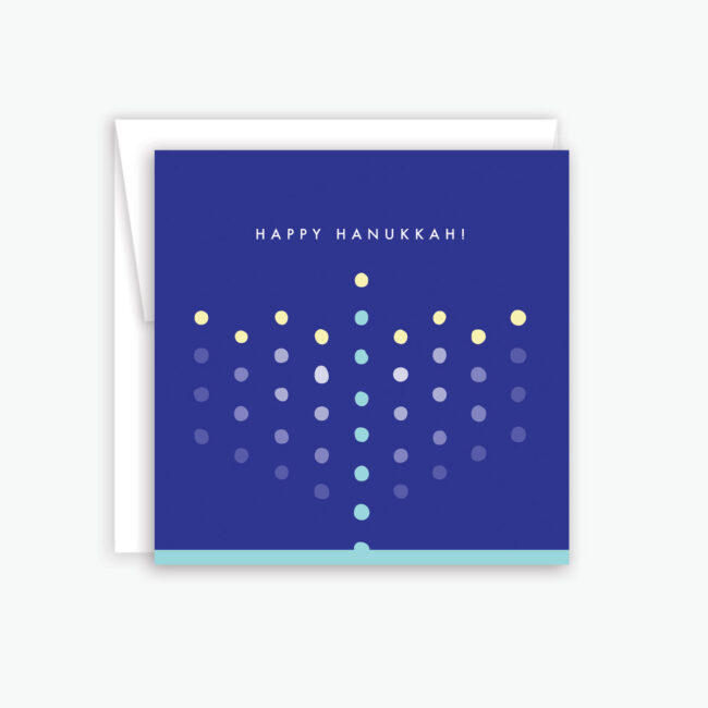 Minimalist Hanukkah Menorah Card – hand-drawn dots