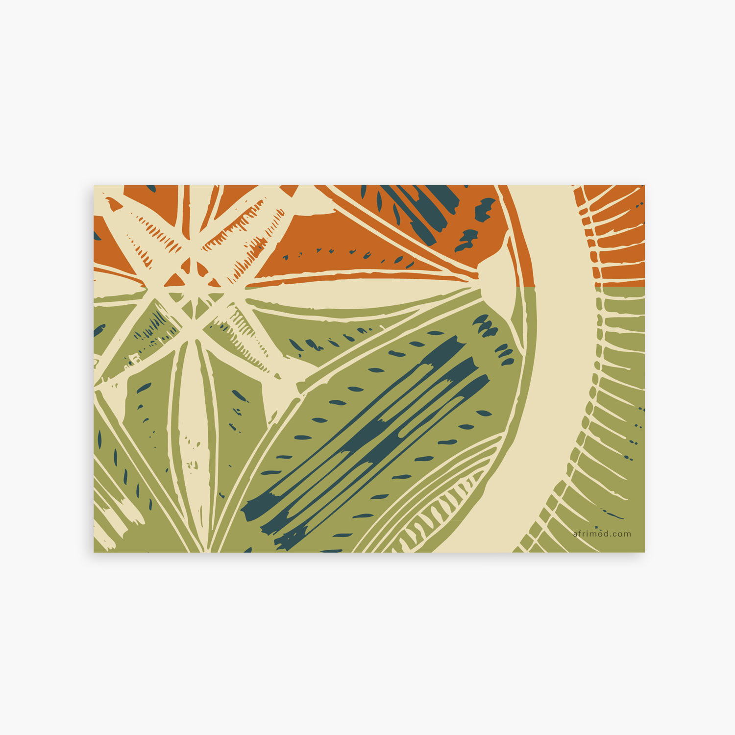 African Print Stationery (north star) – personalized flat note card set