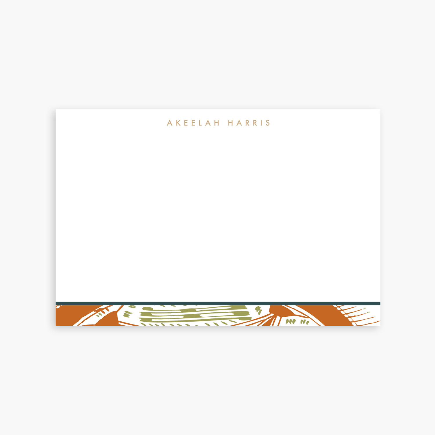 African Print Stationery (north star) – personalized flat note card set