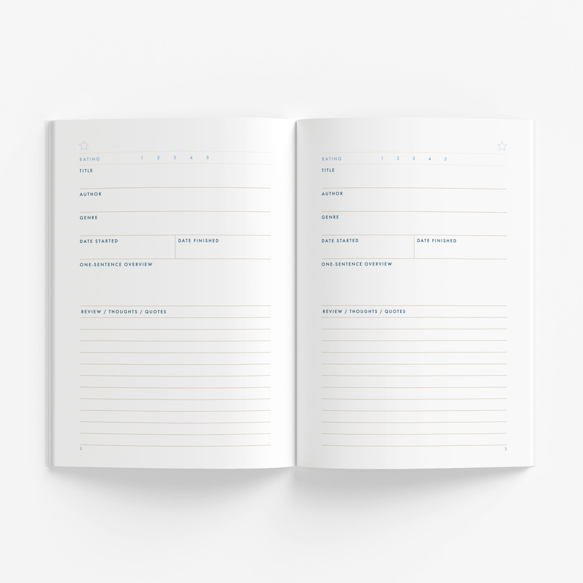 Personalizable Reading Journal (single page log) – bloom