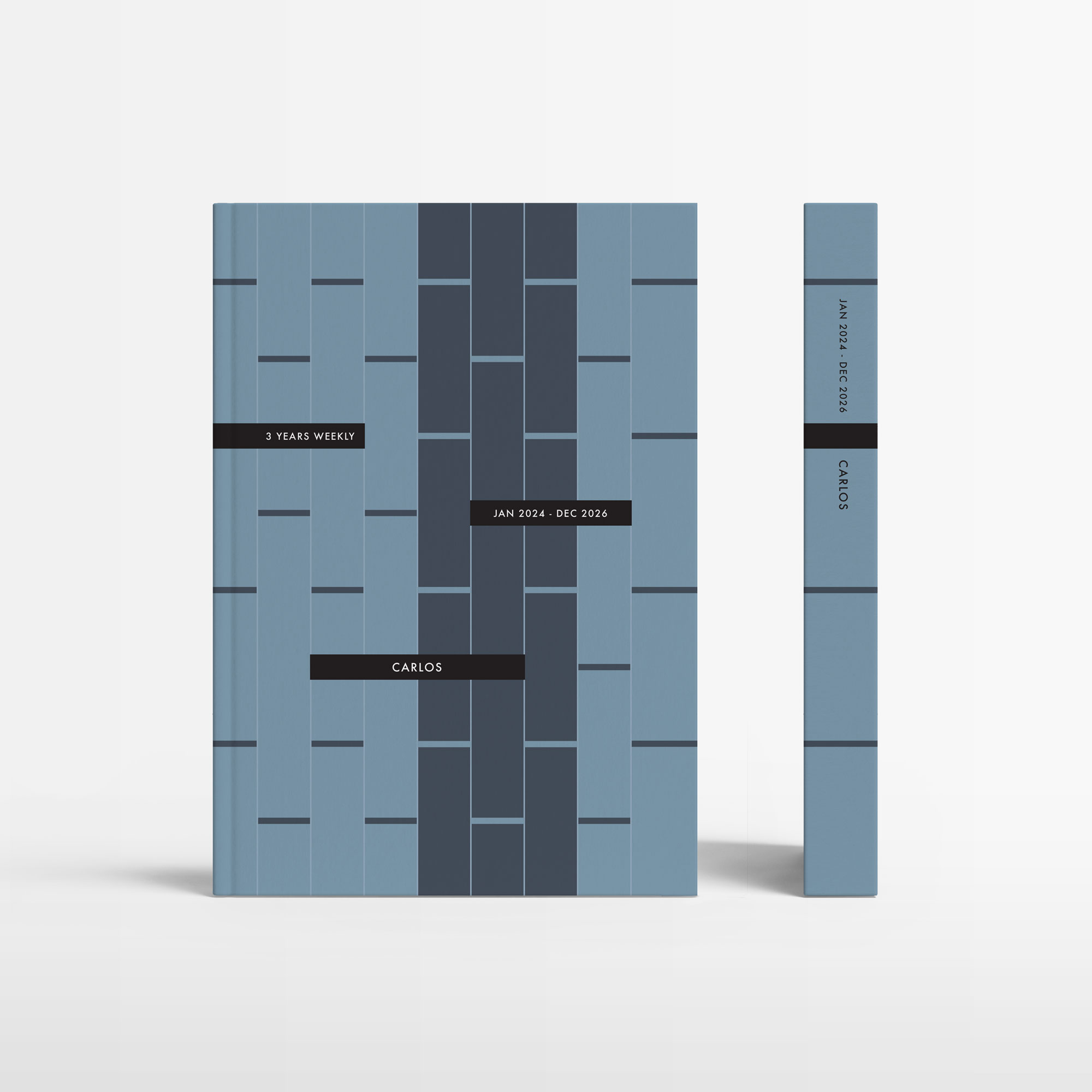 3-Year Weekly Planner in Slate Blue (hardcover) – start any month