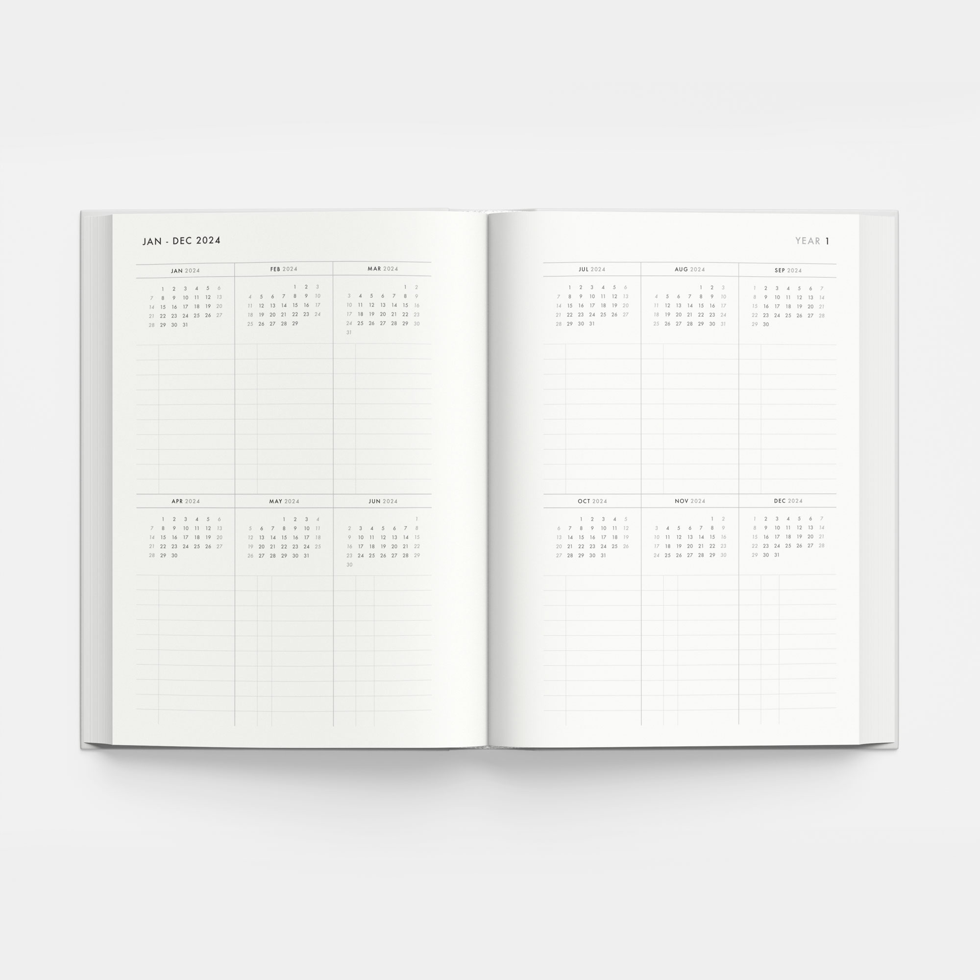 3-Year Weekly Planner in Slate Blue (hardcover) – start any month