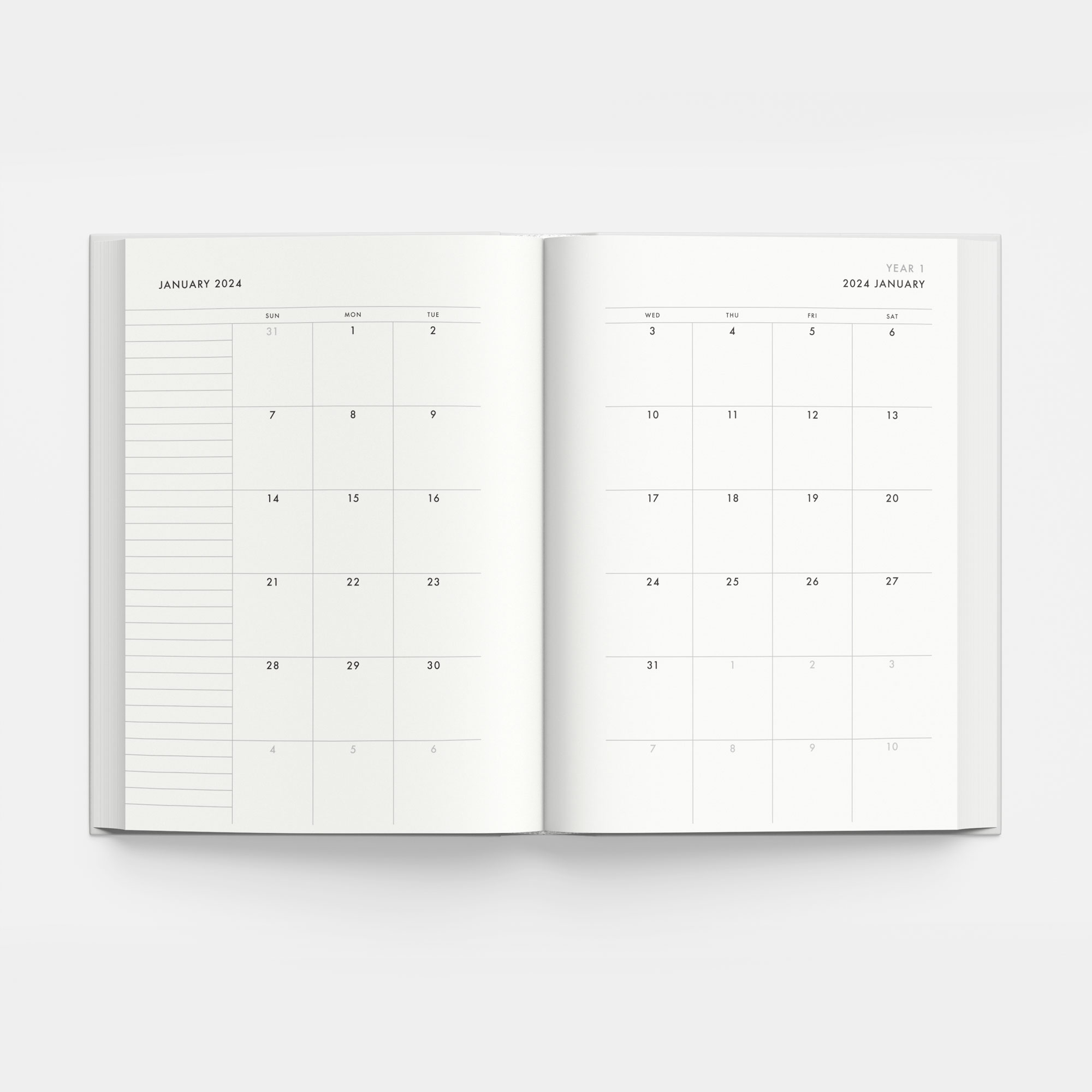 3-Year Weekly Planner in Slate Blue (hardcover) – start any month