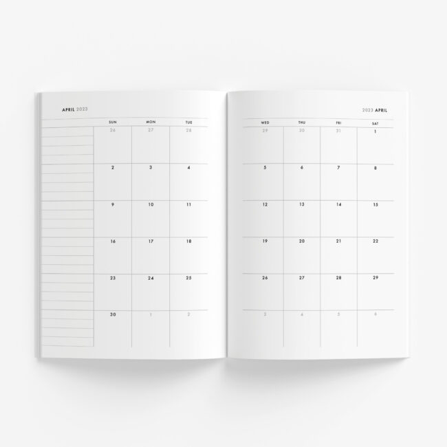 One-Year Weekly Planner (earth-tones) – start any month
