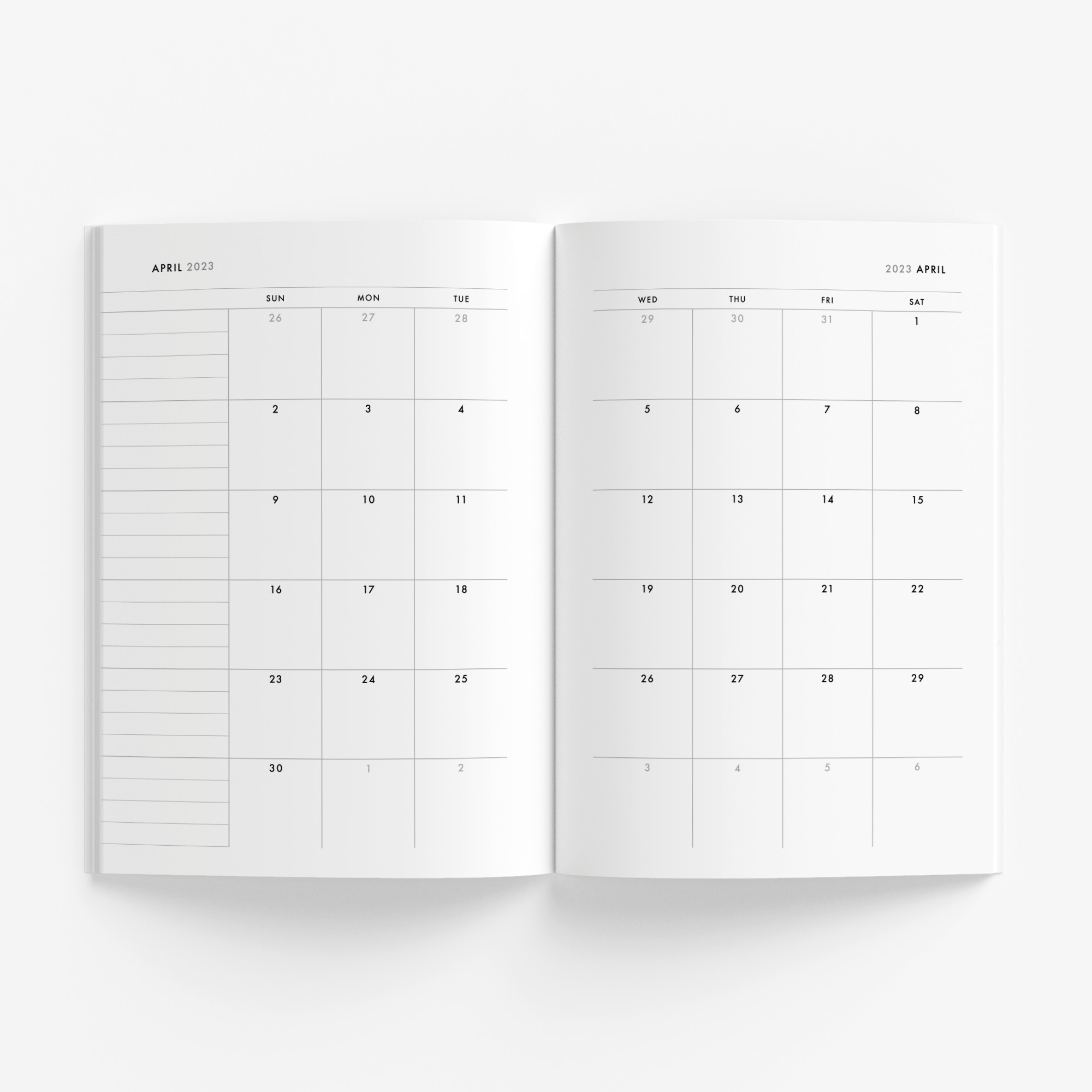 One-Year Weekly Planner (navy) – start any month