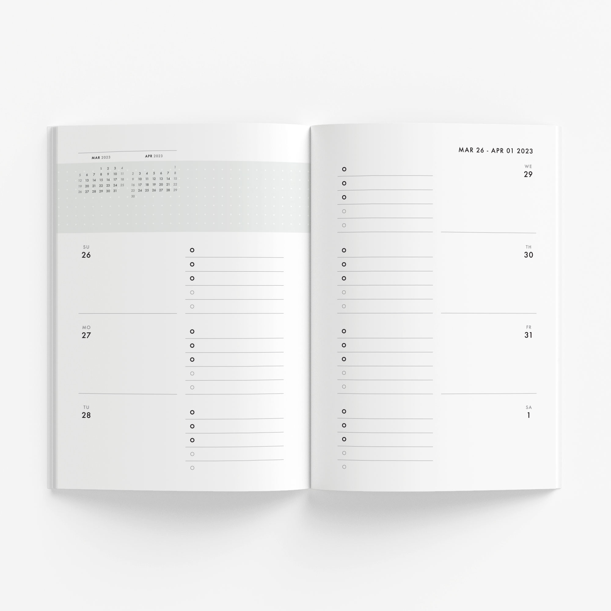 One-Year Weekly Planner (sunshine) – start any month