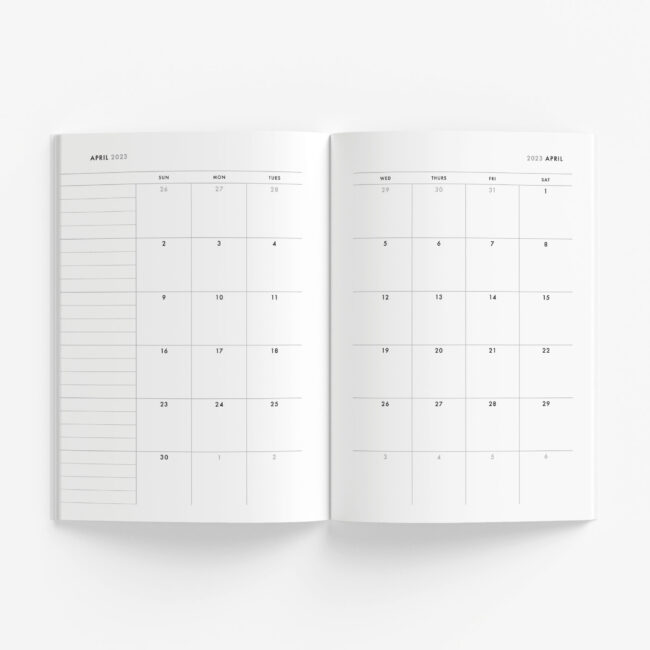 Minimalist 36-Month Planner (black & white) – start any month