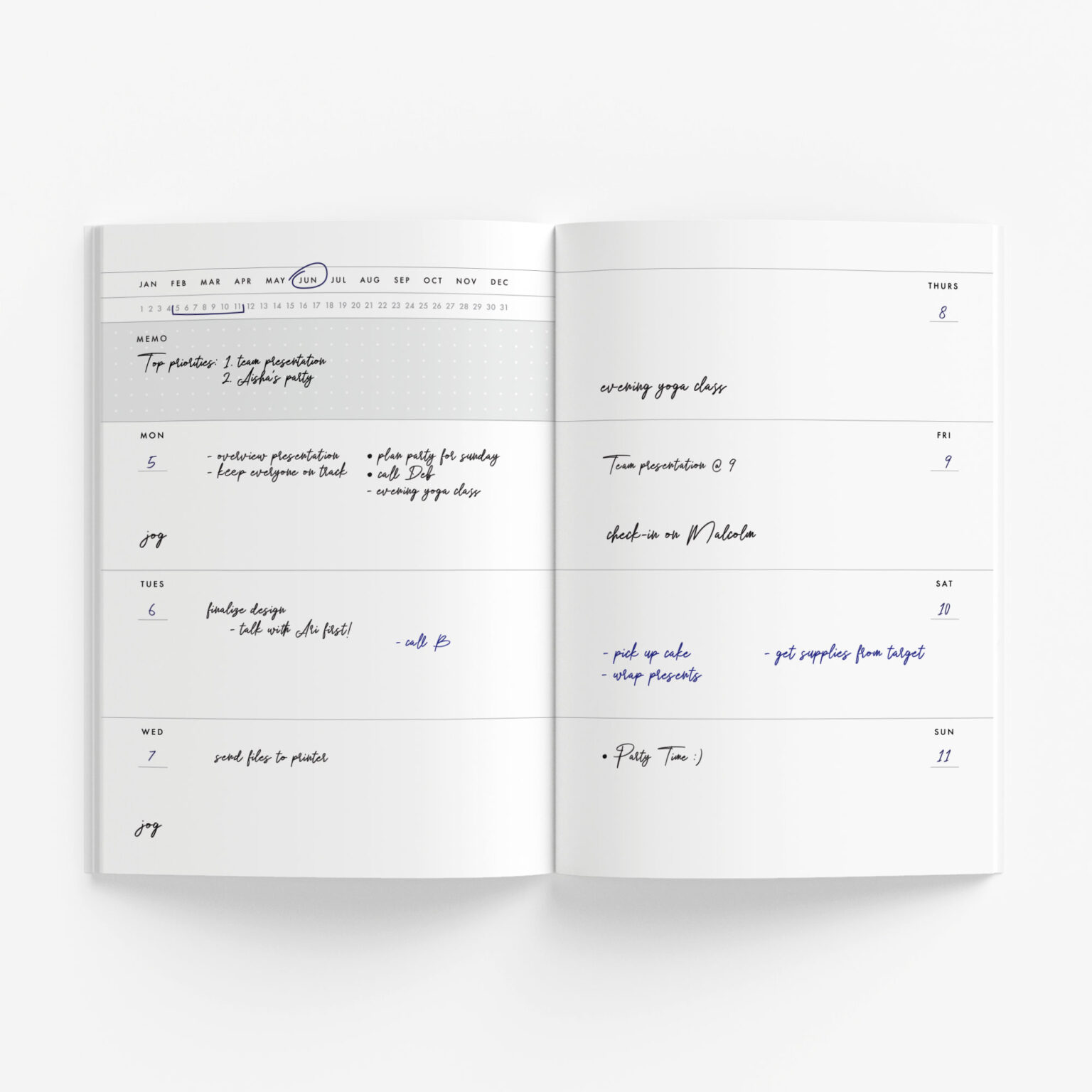 Undated Weekly Planner (African Print Spine Pattern) • AfriMod