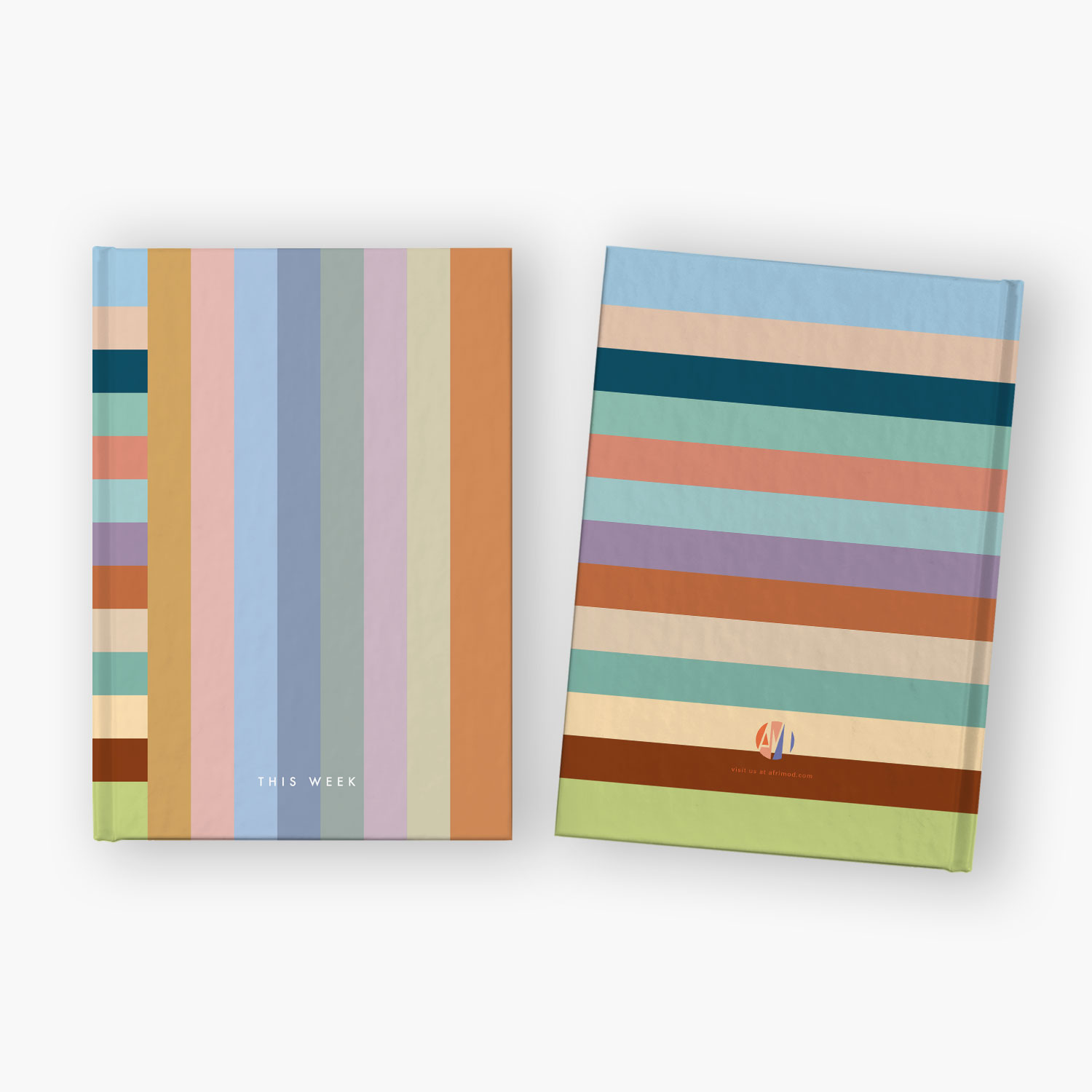 Undated Weekly Planner – earth-tone stripes