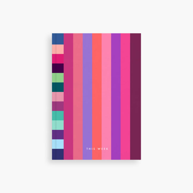 Undated Weekly Planner – pink stripes