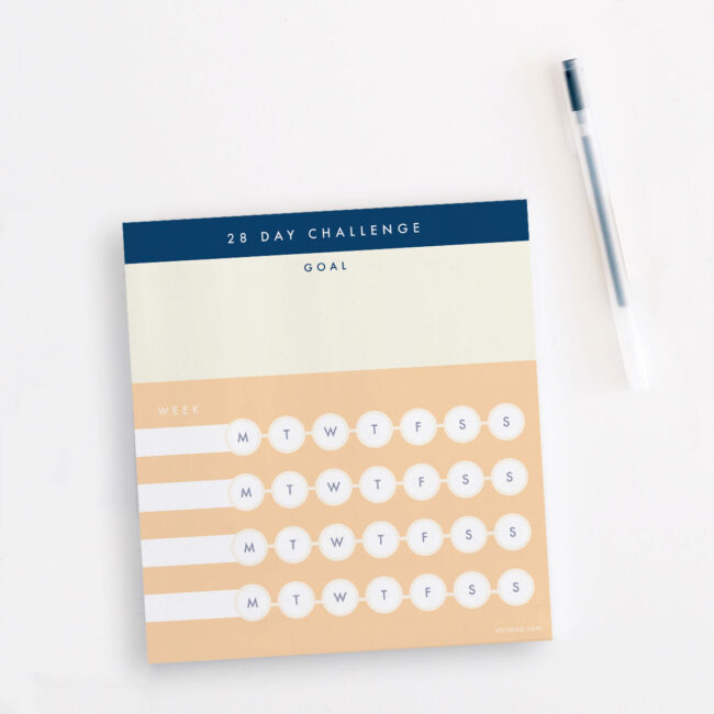 Habit Tracker Notepad (28 Day Challenge) – Natural