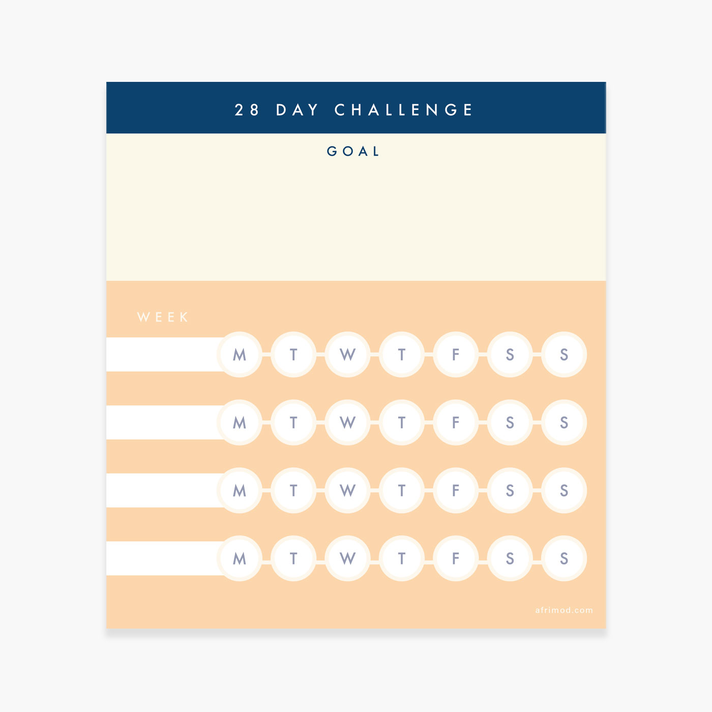 Habit Tracker Notepad (28 Day Challenge) – Natural