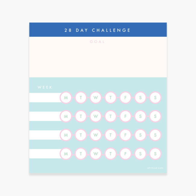Habit Tracker Notepad (28 Day Challenge) – Candy