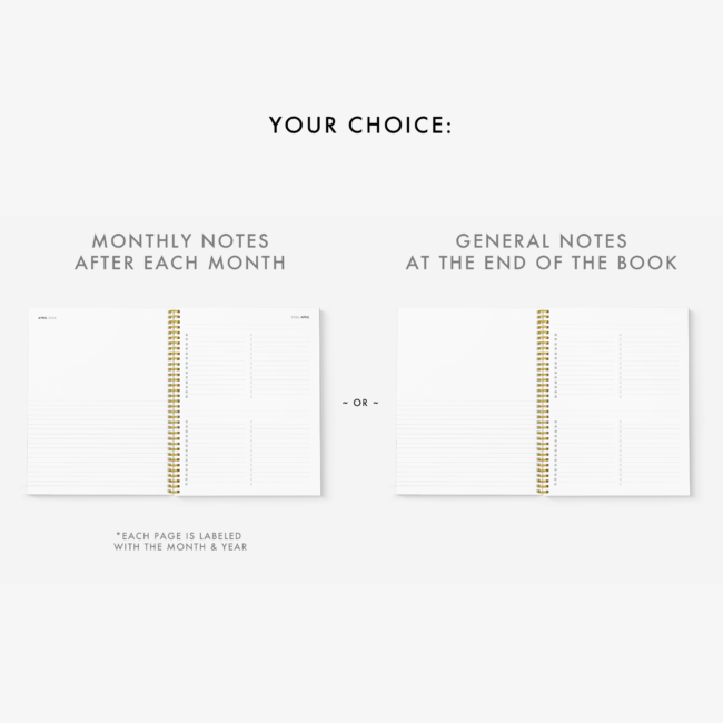 Hardcover Wire-Bound Minimalist 36-Month Planner (yellow) – start any month