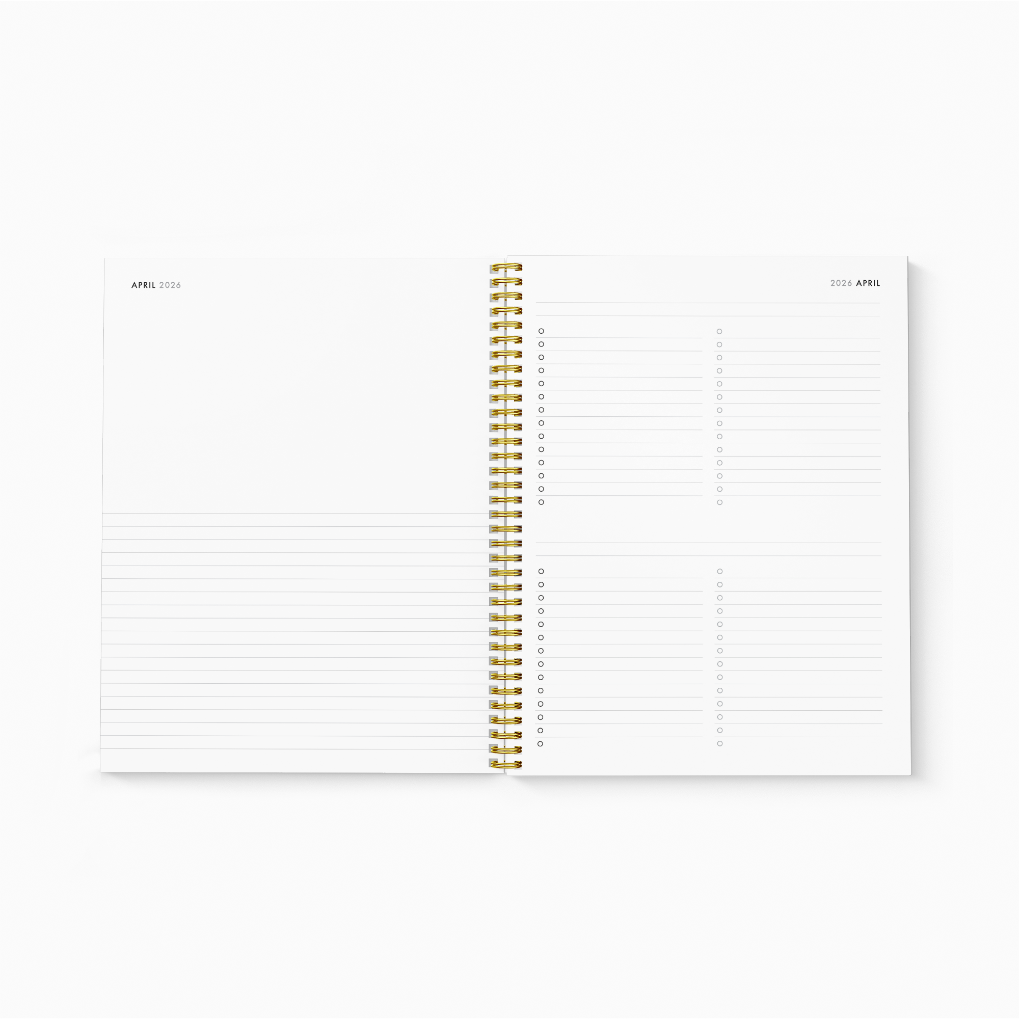 Hardcover Wire-Bound Minimalist 36-Month Planner (black & white) – start any month
